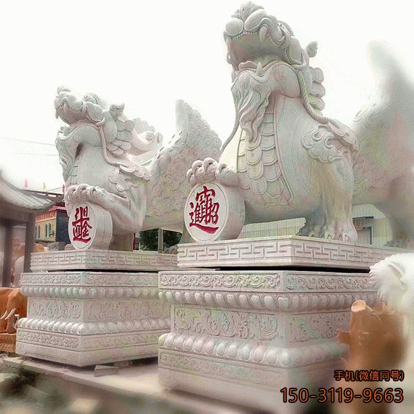 招財石雕貔貅_大型漢白玉招財進寶看門神獸 招財石雕貔貅_大型漢白玉招財進寶看門神獸