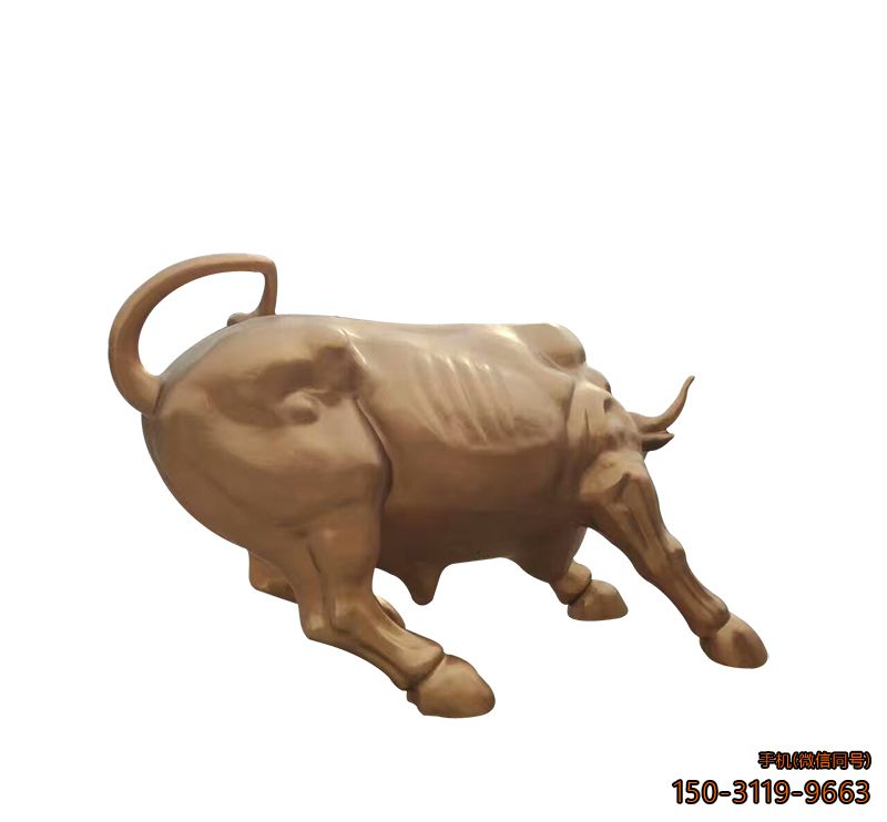 鑄銅牛_華爾街廣場鎏金動(dòng)物擺件雕塑