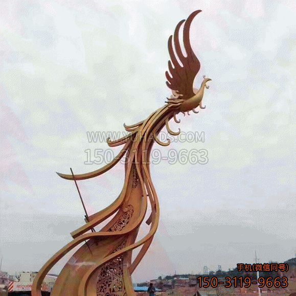 公園大型抽象不銹鋼鳳凰展翅雕塑圖片大全 公園大型抽象不銹鋼鳳凰展翅雕塑圖片大全
