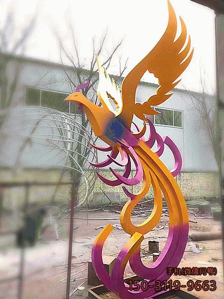 公園大型抽象不銹鋼鳳凰展翅雕塑圖片大全 公園大型抽象不銹鋼鳳凰展翅雕塑圖片大全
