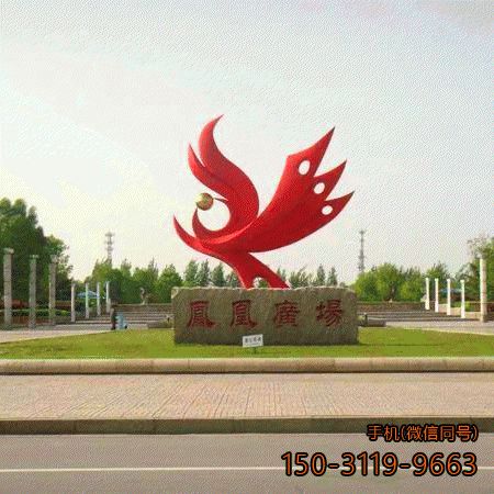 公園大型抽象不銹鋼鳳凰展翅雕塑圖片大全 公園大型抽象不銹鋼鳳凰展翅雕塑圖片大全