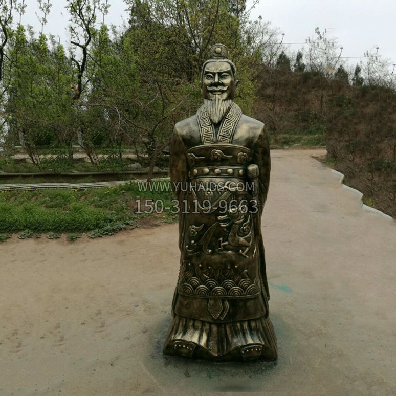 雕塑雕塑 始皇嬴政玻璃鋼仿銅<a href=