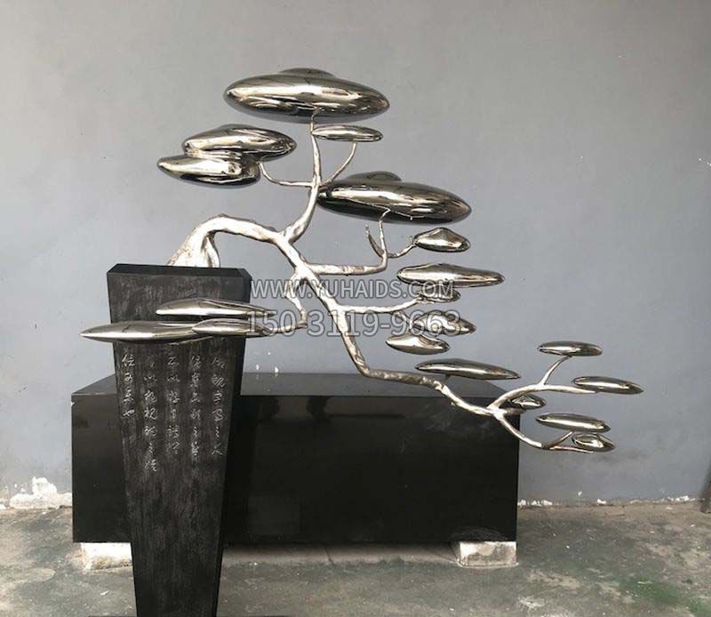 不銹鋼迎客松景觀雕塑 不銹鋼迎客松景觀雕塑