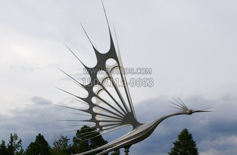 不銹鋼抽象白鷺雕塑 不銹鋼抽象白鷺雕塑