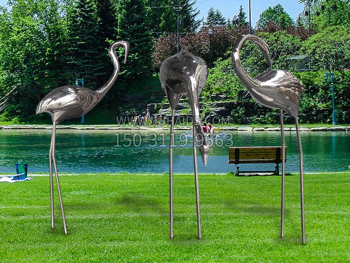 雕塑雕塑 不銹鋼白鶴<a href=