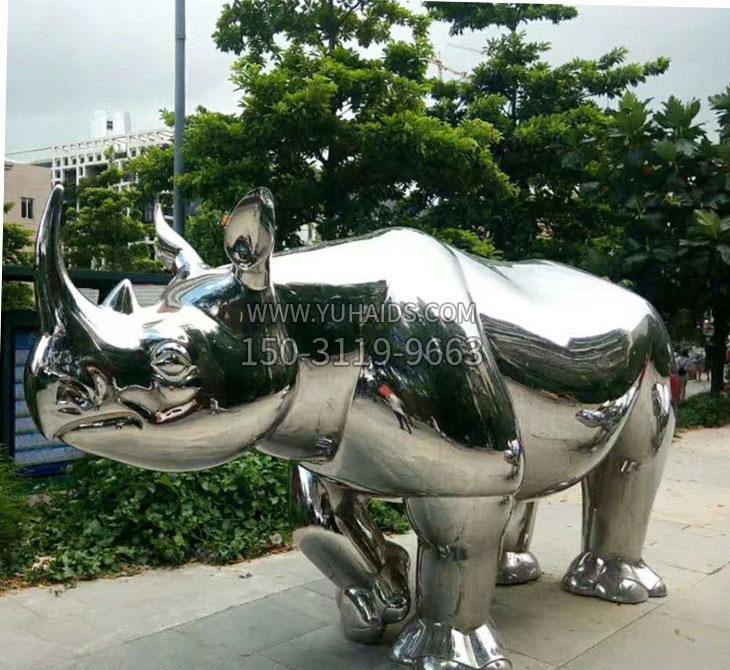 不銹鋼犀牛雕塑 不銹鋼犀牛雕塑