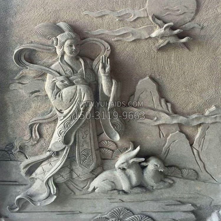 嫦娥浮雕-上古神話人物道教月神太陰星君雕塑 嫦娥浮雕-上古神話人物道教月神太陰星君雕塑