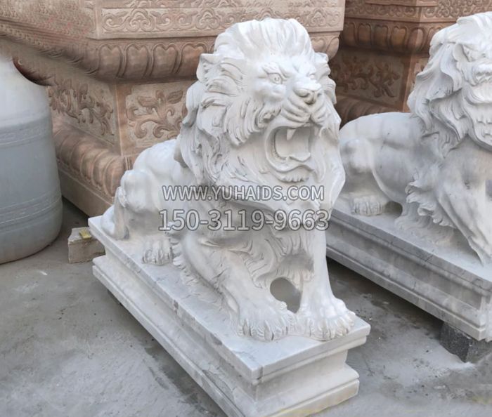 漢白玉歐式門(mén)口西洋獅子石雕 漢白玉歐式門(mén)口西洋獅子石雕