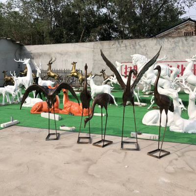 玻璃鋼仿銅抬頭仙鶴有什么寓意?