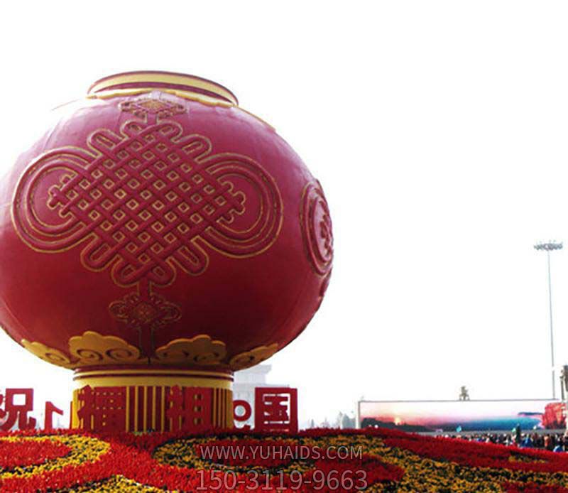 廣場(chǎng)擺放不銹鋼彩繪中國(guó)結(jié)燈籠雕塑 廣場(chǎng)擺放不銹鋼彩繪中國(guó)結(jié)燈籠雕塑