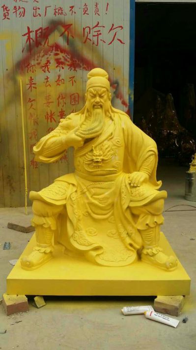 戶(hù)外景區(qū)石雕噴漆關(guān)公雕塑