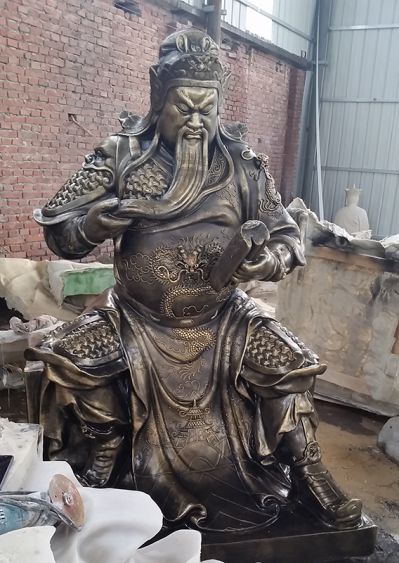 戶(hù)外廣場(chǎng)大型看書(shū)的銅雕關(guān)公雕塑