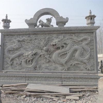 庭院小區(qū)戶(hù)外浮雕大型石雕屏風(fēng)影壁照壁雕塑