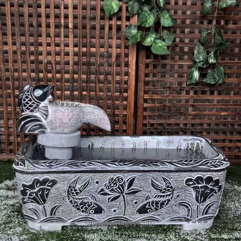 洗手盆別墅庭院戶外仿古石槽魚(yú)缸青石水槽流水養(yǎng)魚(yú)石槽花盆雕塑