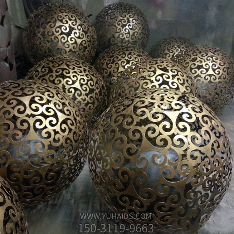 不銹鋼鏤空創(chuàng)意照明鏤空球雕塑