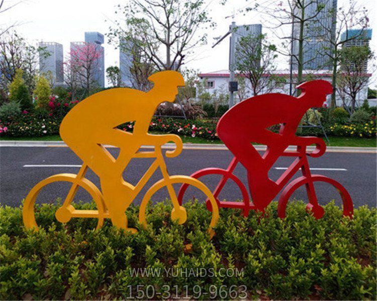 城市街道擺放不銹鋼體育運(yùn)動人物雕塑