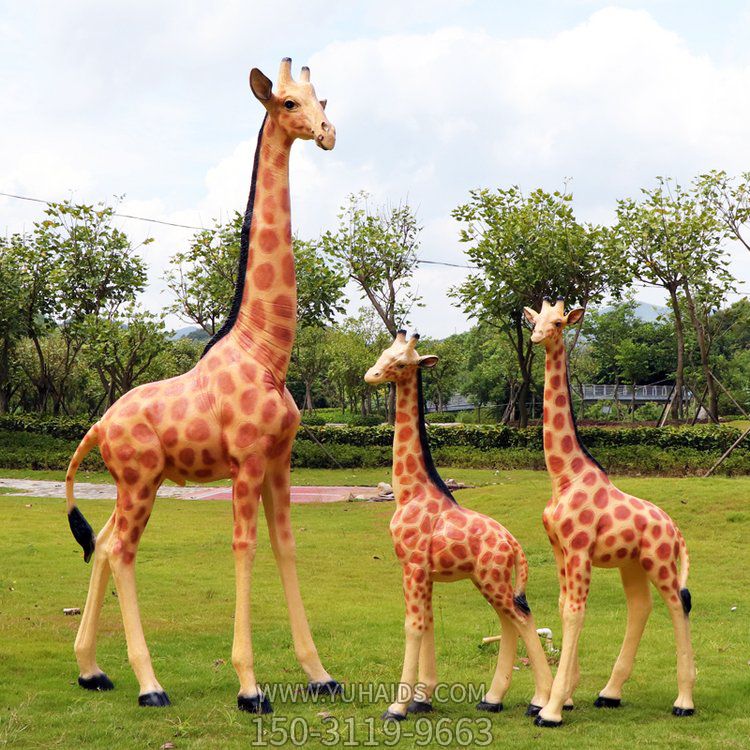 玻璃鋼仿真動物景觀戶外景區大型長頸鹿雕塑