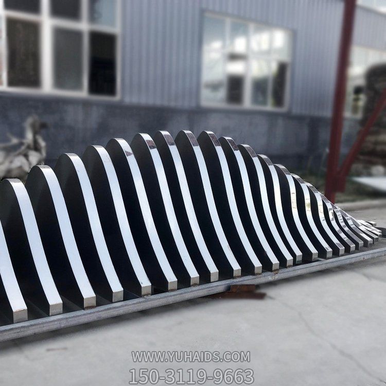 小區花園戶外噴泉水池裝飾不銹鋼切片假山景觀雕塑