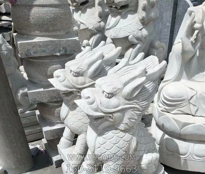 石雕園林戶(hù)外景觀麒麟雕塑