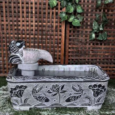 洗手盆別墅庭院戶外仿古石槽魚缸青石水槽流水養(yǎng)魚石槽花盆