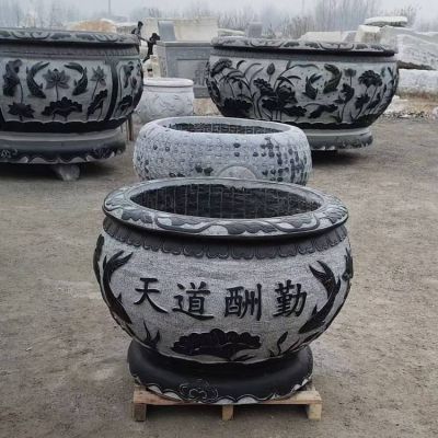 仿古青石石雕魚缸花盆荷花水缸