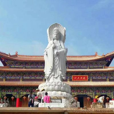 戶外景區大新石雕三面觀音雕塑