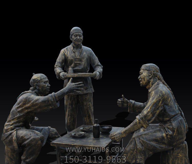 景區創意銅雕小品人物酒文化雕塑