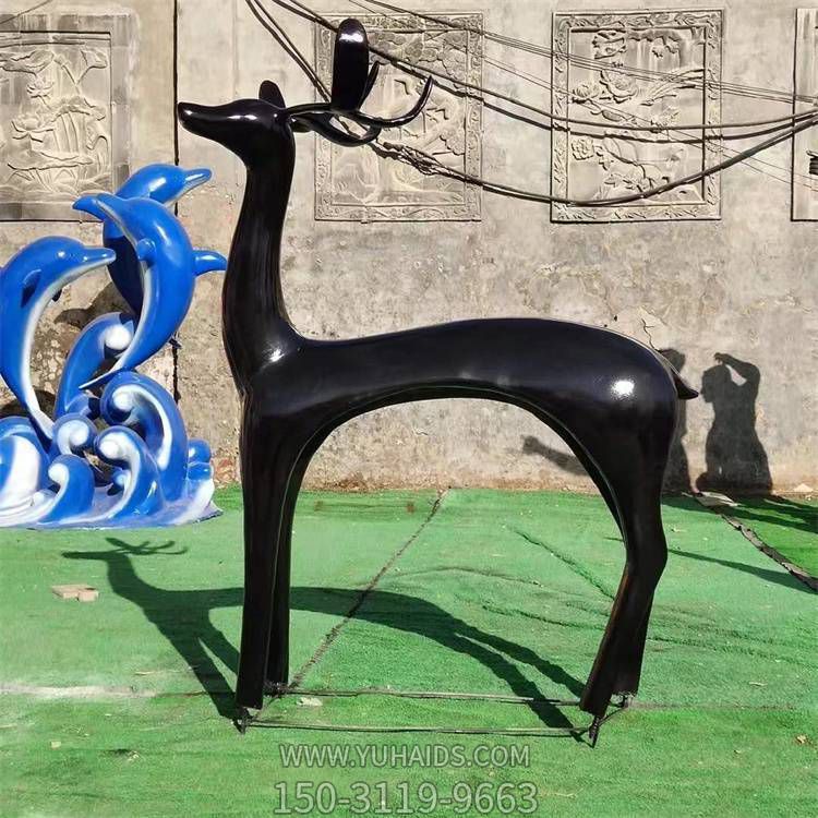 玻璃鋼抽象鹿房產售樓部招財落地小品擺件雕塑