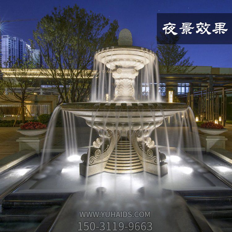 大型歐式流水噴泉小區花園戶外造景擺件雕塑