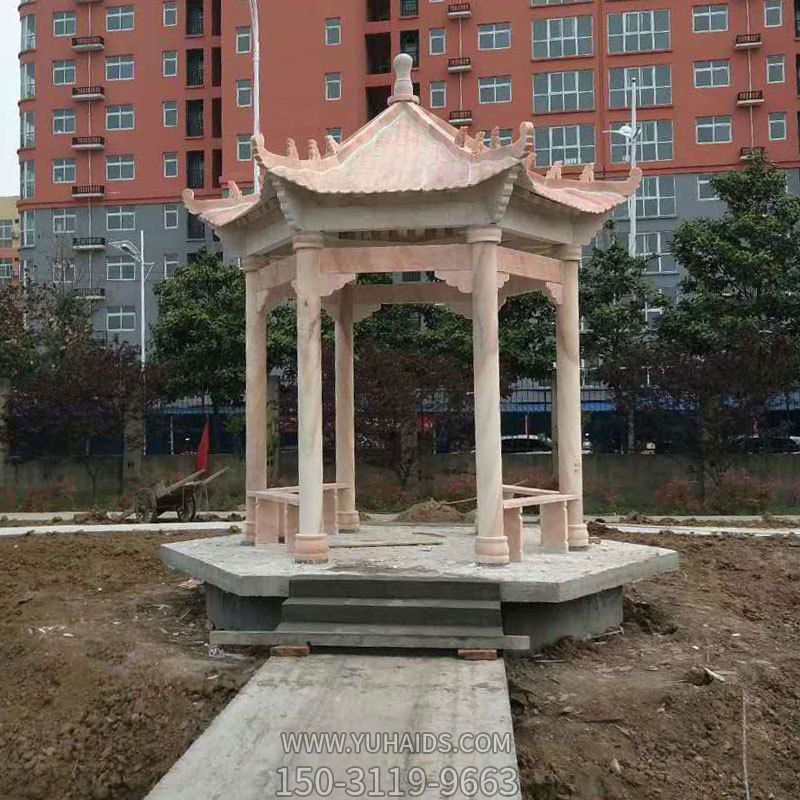 學院廣場擺放大理石涼亭休閑座椅雕塑