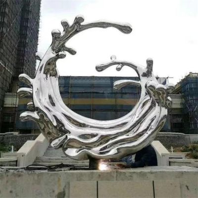 廣場戶外水景擺件不銹鋼鏡面浪花擺件