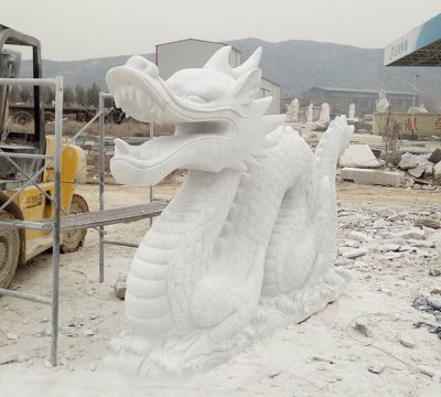 公園創意漢白玉石雕龍雕塑