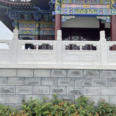 景區庭院公園漢白玉石欄桿雕塑