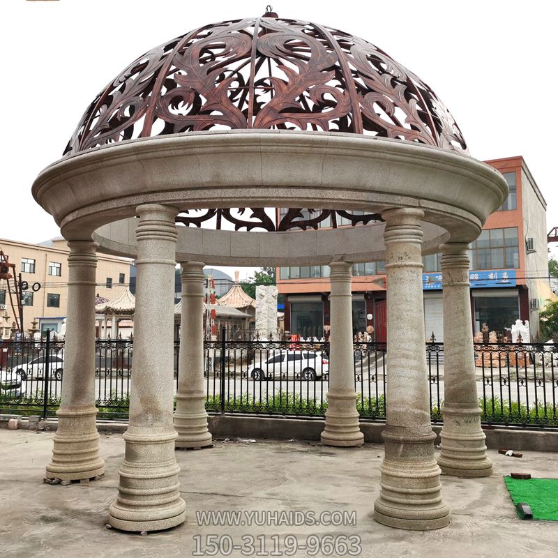 景區(qū)花園擺放大理石圓形鏤空鐵頂歐式?jīng)鐾さ袼?>
                                <h2>景區(qū)花園擺放大理石圓形鏤空鐵頂歐式?jīng)鐾さ袼?參數(shù)說明</h2>
                                                                        <table>
                                      <tr>
                                        <th>產(chǎn)品標(biāo)題</th>
                                        <td>景區(qū)花園擺放大理石圓形鏤空鐵頂歐式?jīng)鐾さ袼?/td>
                                      </tr>
                                      <tr>
                                        <th>發(fā)布時(shí)間</th>
                                        <td>2023-06-07 11:05</td>
                                      </tr>
                                      <tr>
                                        <th>價(jià)格</th>
                                        <td><span>電話咨詢</td>
                                      </tr>
                                                                              <tr>
                                          <th>雕刻內(nèi)容</th>
                                          <td>涼亭</td>
                                        </tr>
                                                                              <tr>
                                          <th>制作材質(zhì)</th>
                                          <td>大理石</td>
                                        </tr>
                                                                          </table>
                                <h2>景區(qū)花園擺放大理石圓形鏤空鐵頂歐式?jīng)鐾さ袼?詳細(xì)說明</h2>
                                <p>玉海雕塑是一家綜合性的雕塑公司，擁有多款景區(qū)花園擺放大理石圓形鏤空鐵頂歐式?jīng)鐾さ袼苣Ｐ?，可加工定制多種景區(qū)花園擺放大理石圓形鏤空鐵頂歐式?jīng)鐾さ袼?，支持材質(zhì)、樣式、風(fēng)格、尺寸大小等方面的調(diào)整修改定制。我們所加工制作的景區(qū)花園擺放大理石圓形鏤空鐵頂歐式?jīng)鐾さ袼苜|(zhì)優(yōu)價(jià)廉，遍布全國(guó)多個(gè)省市地區(qū)，想要了解更多案例圖片，請(qǐng)電話或微信咨詢。材質(zhì)、大小、樣式等都可以按需定制，還可根據(jù)您提供給的景區(qū)花園擺放大理石圓形鏤空鐵頂歐式?jīng)鐾さ袼軜訄D進(jìn)行制作！如有相關(guān)需求，歡迎致電（微信同號(hào)）：<span>150-3119-9663</span></p>
                                                                <div   class=