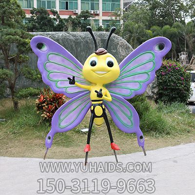 玻璃鋼創意城市蝴蝶雕塑