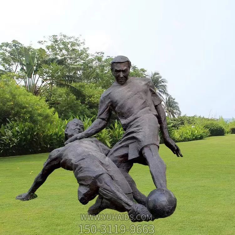 踢足球人物銅雕,體育運(yùn)動主題雕塑