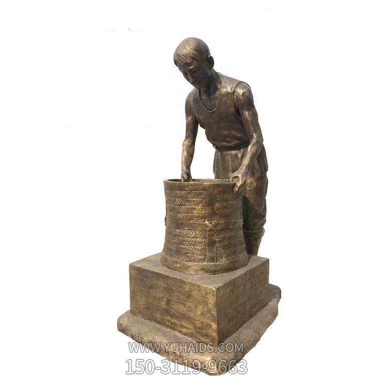 景區景點戶外街道玻璃鋼仿銅園林景觀擺件人物雕塑