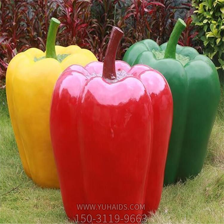 玻璃鋼彩繪卡通仿真蔬菜青椒雕塑