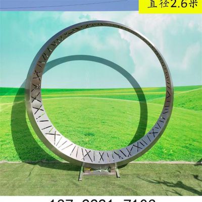  不銹鋼幾何戶外園林景觀圓環(huán)雕塑