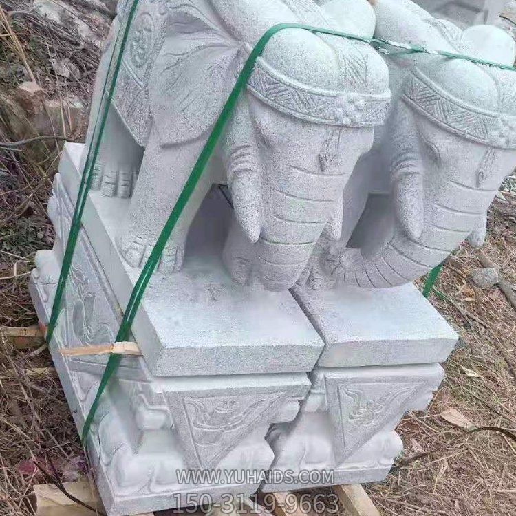 庭院飯店門(mén)口大理石石雕鎮(zhèn)宅招財(cái)大象雕塑