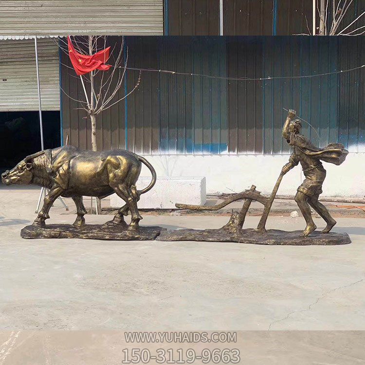 民俗農耕文化耕地的人物景觀擺件雕塑