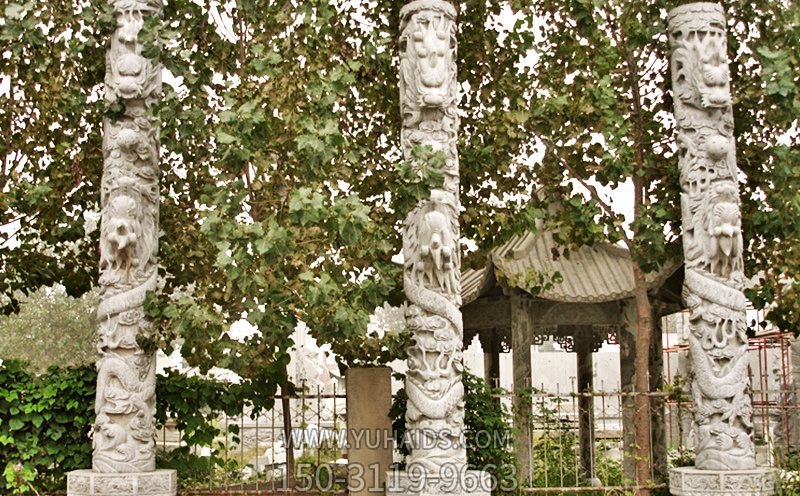 青石龍柱(編號0083)_1609雕塑