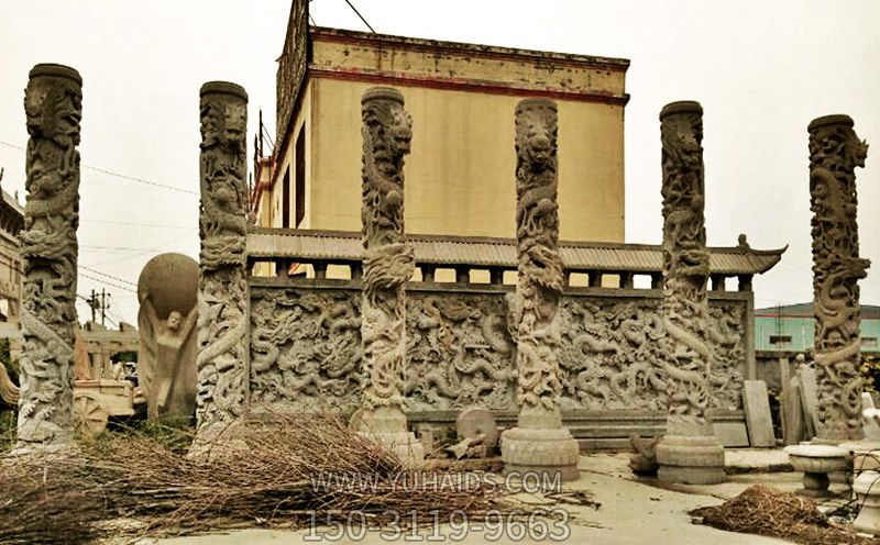 青石龍柱(編號0070)_1583雕塑