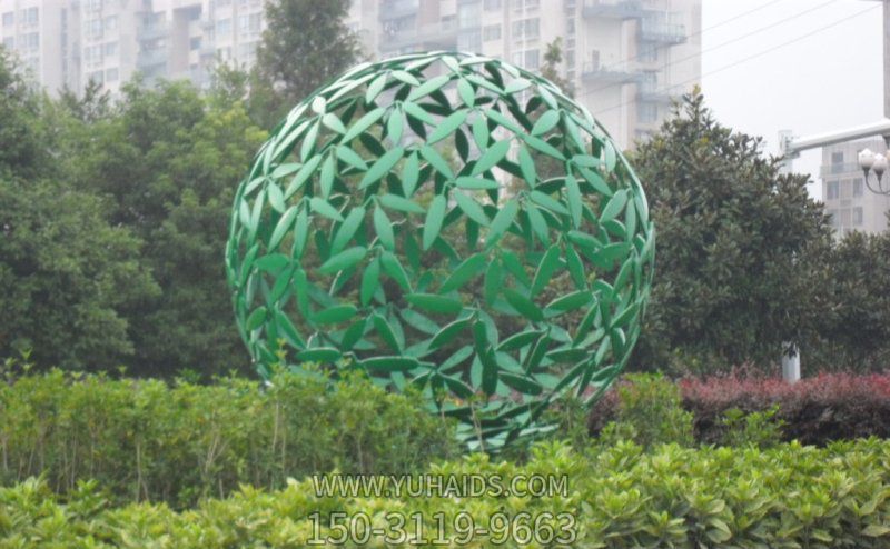 公園不銹鋼創意鏤空球體雕塑