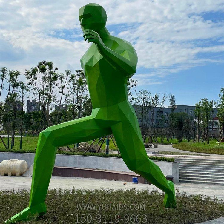 玻璃鋼彩繪幾何抽象運(yùn)動人物廣場景觀小品雕塑