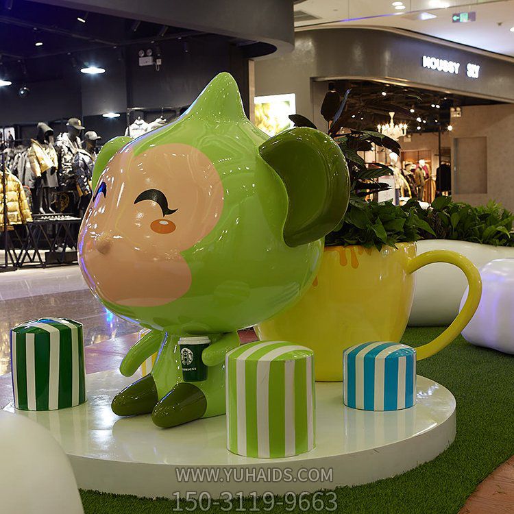 玻璃鋼卡通戶(hù)外景觀猴子雕塑