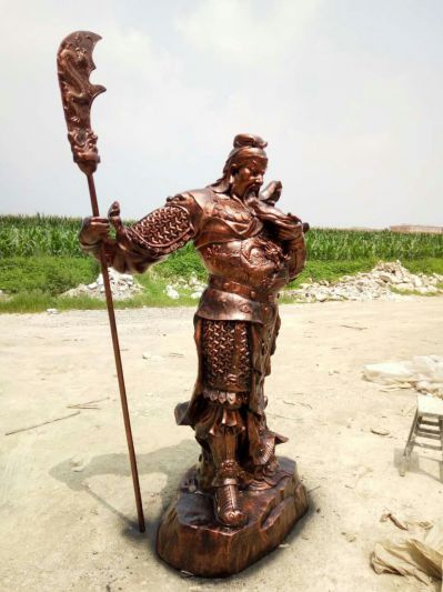 玻璃鋼仿銅戶(hù)外大型景觀關(guān)公雕塑