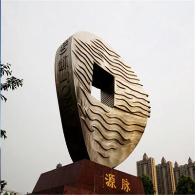 廣場小區(qū)不銹鋼戶外園林景觀銅錢雕塑擺件