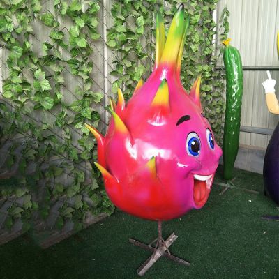 玻璃鋼火龍果，火龍果卡通公仔