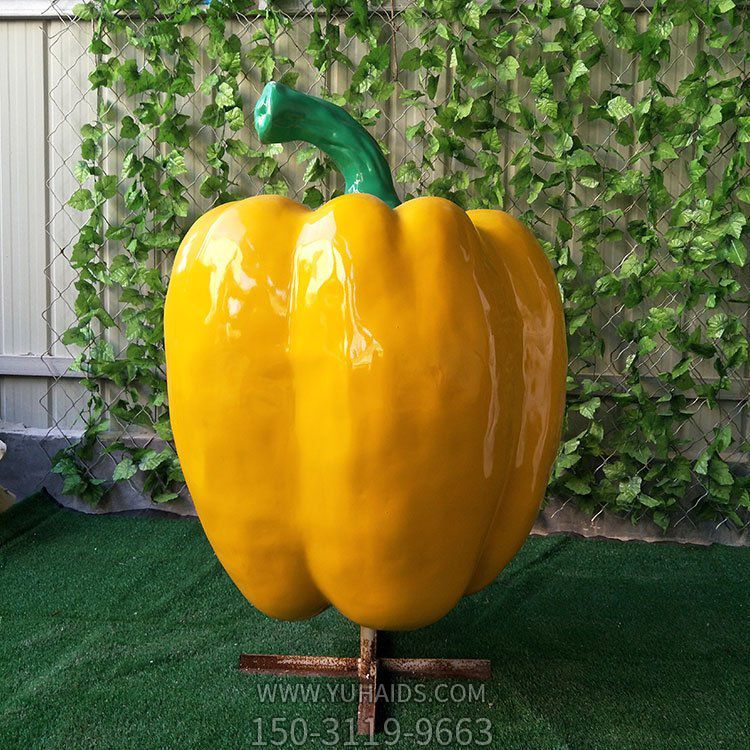 黃辣椒，大個(gè)柿子椒仿真植物擺件雕塑